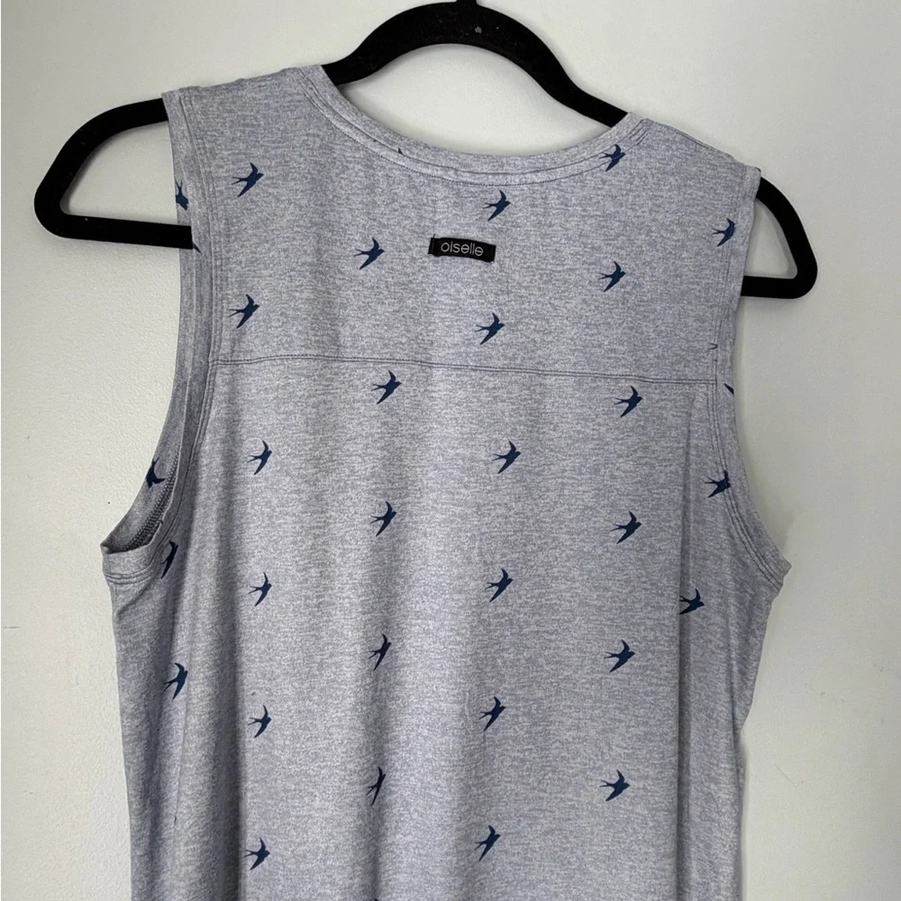 Oiselle Blue Bird Print Performance Tank Top Size 10 - Picture 3 of 7